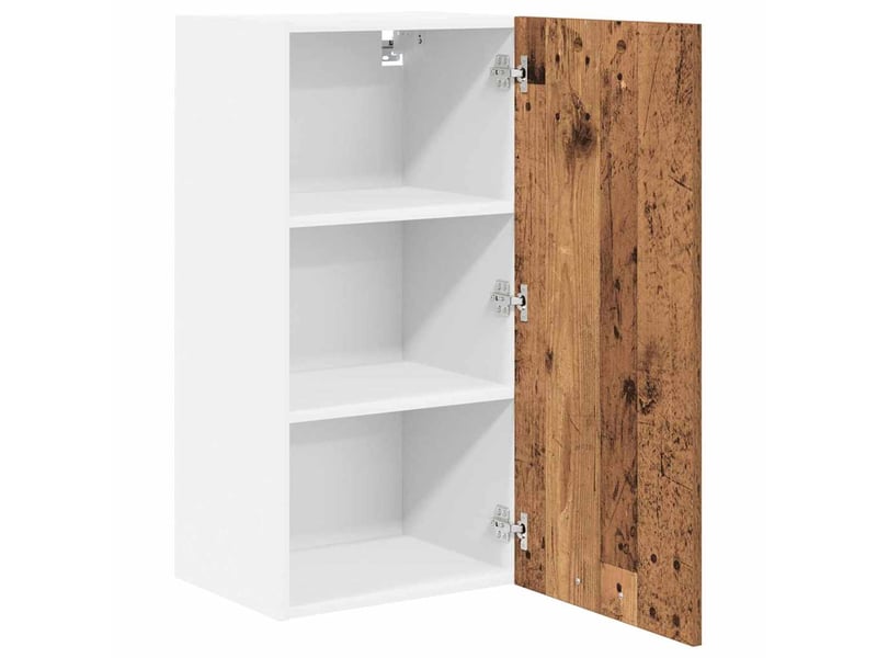 Meuble de rangement cuisine, armoire suspendue bois ancien et blanc 40x31x80cm - Conforama E