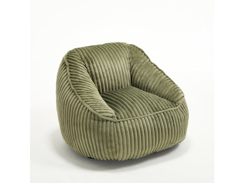  Fauteuil poire modenvie en chenille vert émeraude à mousse à mémoire de forme 98 x 92 x 73 cm  - Conforama A