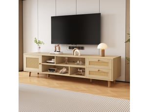 Meuble tv coloris bois clair 160 cm MEUBLIV