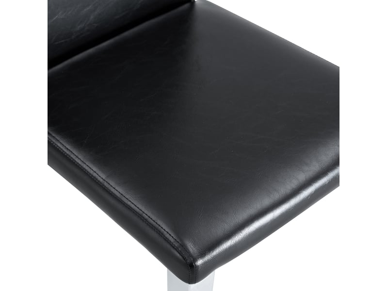  Lot de 4 chaises de salle à manger 90 cm chaise cuisine, noir+argenté, pu, dossier ergonomique, chaise au style moderne  - Conforama E