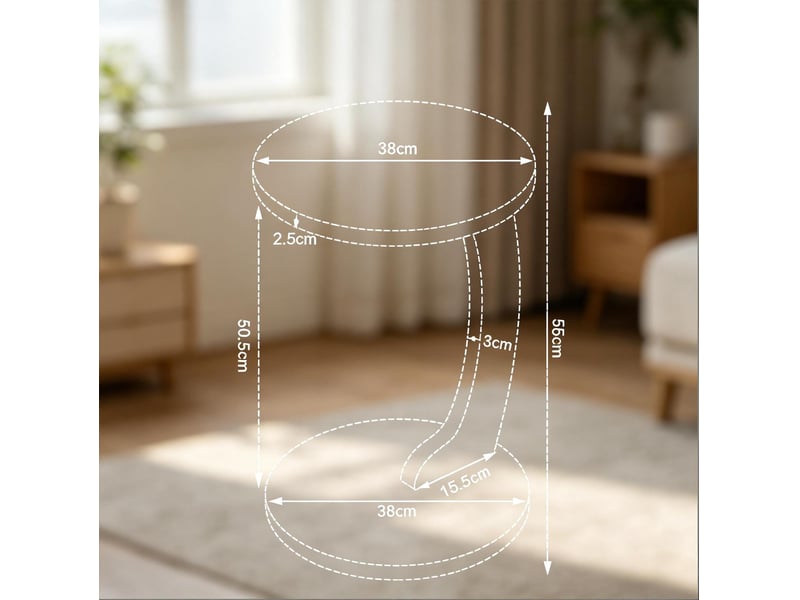  Table d'appoint c ronde 38x55 cm en mdf coloris chêne clair  - Conforama C