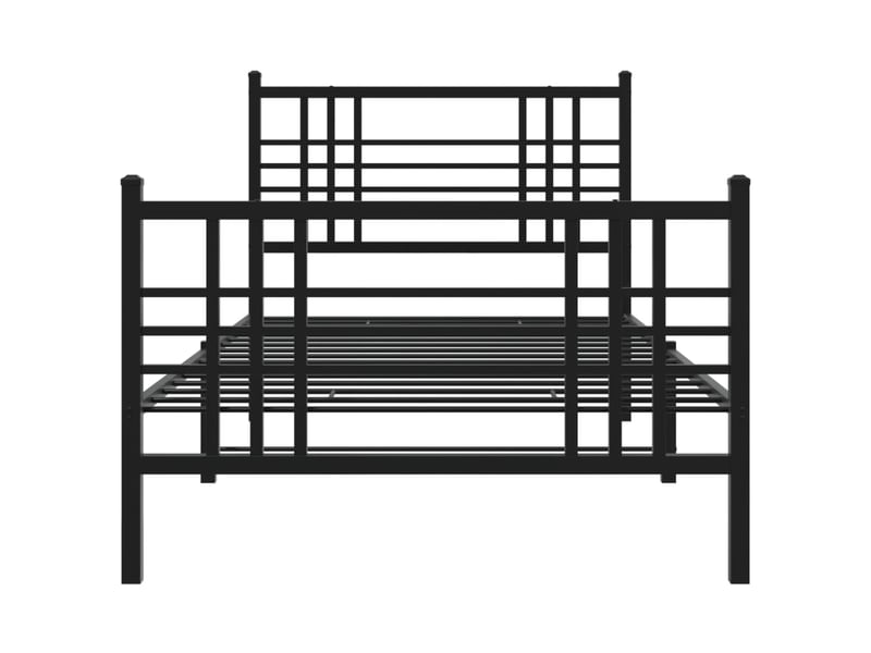  Lit simple- lit adulte -  cadre de lit métal sans matelas avec pied de lit noir 90x190 cm  - Conforama C