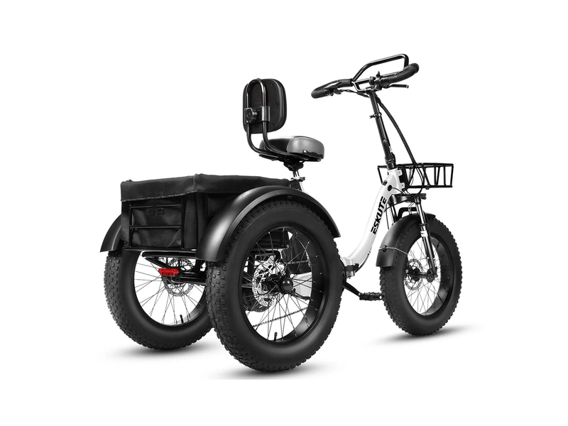  Tricycle électrique 20 pouces eskute t302pro, 48 v 250 w 20,8 ah, confort ergonomique, blanc  - Conforama D