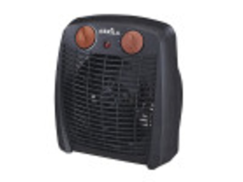  Chauffage soufflant ABRILA Gambia 2000 W noir et marron, 2 puissances, 3 fonctions, thermostat réglable et voyant lumineux 229522009 - Conforama B