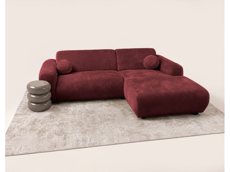  Louise - canapé d'angle droit 4 places en velours texturé - best mobilier - cherry LOUISE - Conforama D