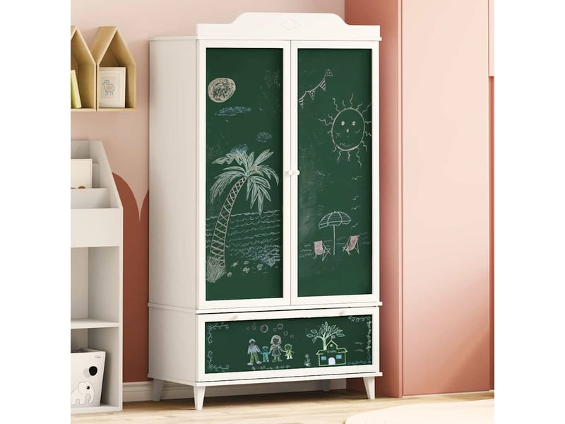  Armoire de rangement créatif pour enfants roros blanc 90x45x165 cm  - Conforama B