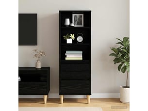 Buffet - haut armoire chêne noir 40 x 36 x 110 cm bois d'ingénierie