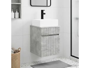 Meuble-sèche avec évier mural gris béton 39x41x62.5 cm