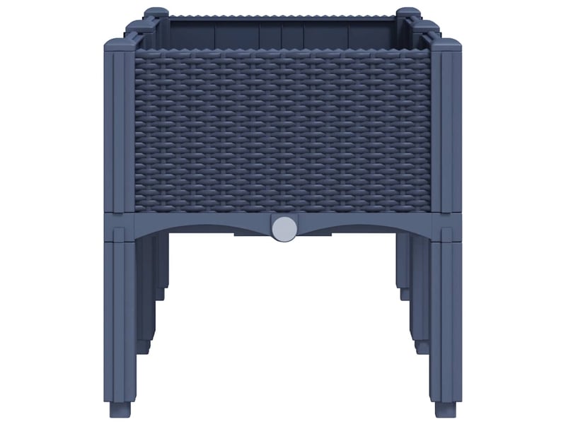  Jardinière - bac à fleurs avec pieds bleu gris 80x40x42 cm pp  - Conforama D