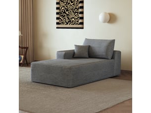 Canapé droit relax manuel <strong></strong> <strong></strong> 2 places Velours côtelé gris