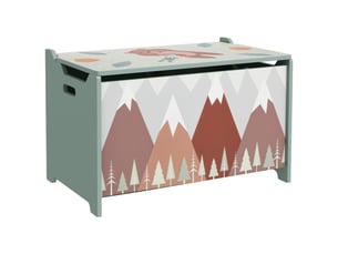 Coffre à jouets pour enfants avec couvercle et charnières de sécurité en mdf, 60 x 37 x 39 cm, vert