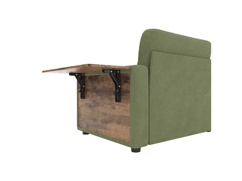  Canapé 2 places 178x71x57,5 cm avec rangements et tablettes réglables vert  - Conforama D
