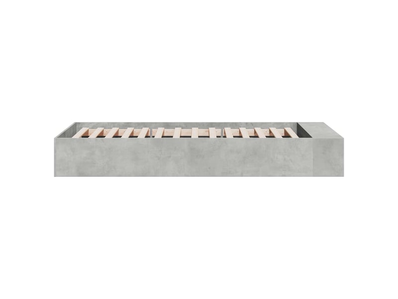 Lit simple- lit adulte -  cadre de lit avec rangement avec étagère gris béton 80 x 200 cm  - Conforama D