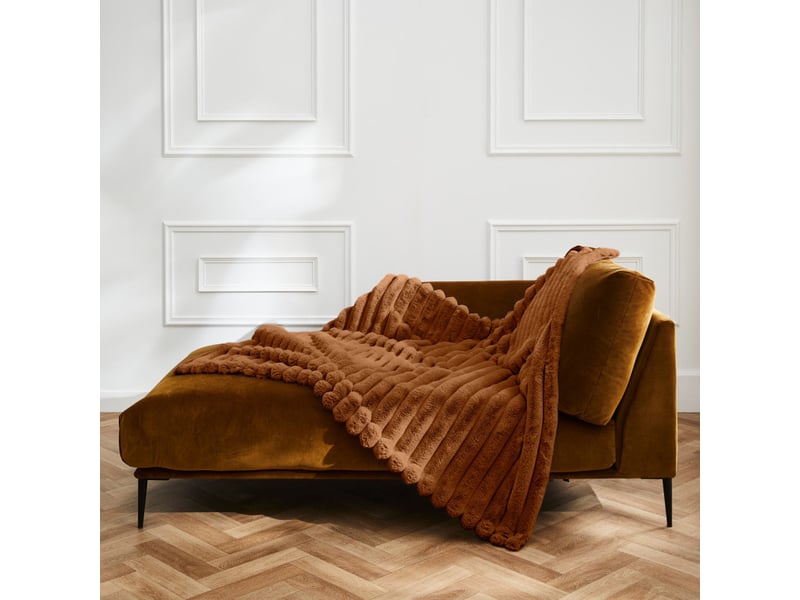  Plaid imitation fourrure polaire boudoir camel - 220x240cm - camel  - Conforama A