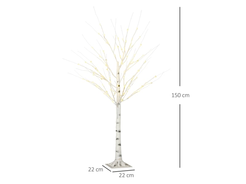  Arbre lumineux led - décoration lumineuse blanc chaud - 96 leds - usage intérieur - décoration de noël chambre maison blanc - 150 cm  - Conforama C