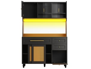 Buffet 2 porte(s) 3 tiroir(s) - 45 cm coloris noir