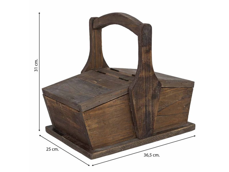  Panier en bois brun 36,5x25x31 cm h  - Conforama D