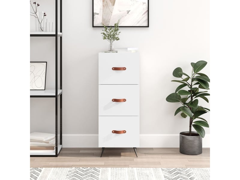  Buffet - bahut - meuble de rangement blanc brillant 34,5x34x90 cm bois d'ingénierie  - Conforama B