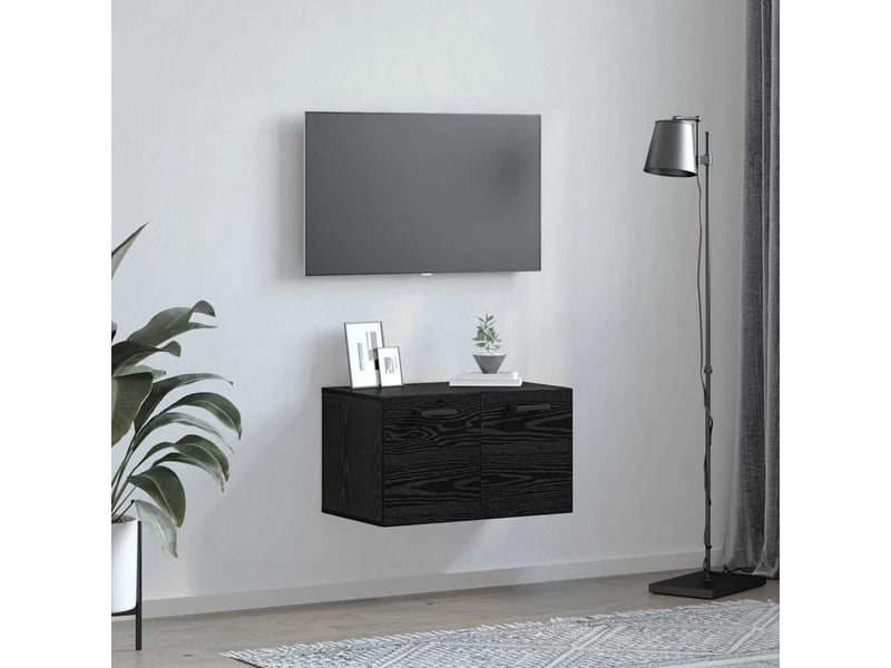  Armoire murale salon, meuble de rangement 60 x 36,5 x 35 cm bois d'ingénierie chêne noir  - Conforama D