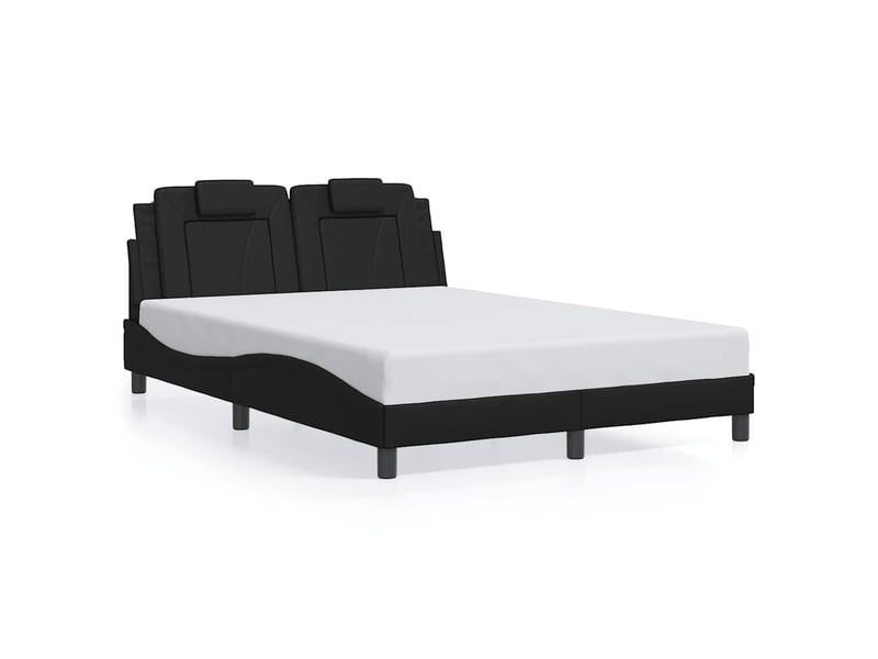  Lit double- lit adulte -  cadre de lit viana sans matelas noir 140x190 cm similicuir  - Conforama A