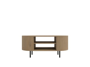 Table basse ovale coloris bois clair <strong>JLC KREATION</strong> <strong></strong> - 52 cmx100 cm