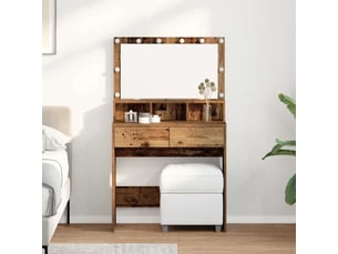 Coiffeuse 0 tiroir(s) Miroir Led avec 0 tabouret(s) inclu(s)  <strong></strong> <strong></strong>  coloris taupe