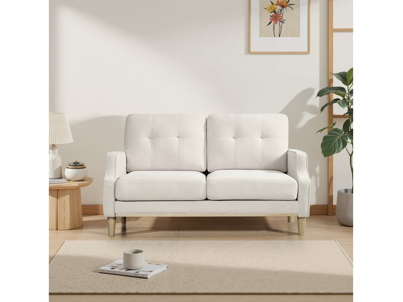  Canapé 2 places 135x72x85 cm port usb bois beige  - Conforama C