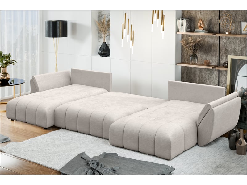  Canapé panoramique en u antalya 382 cm beige convertible Antalya-U - Conforama E
