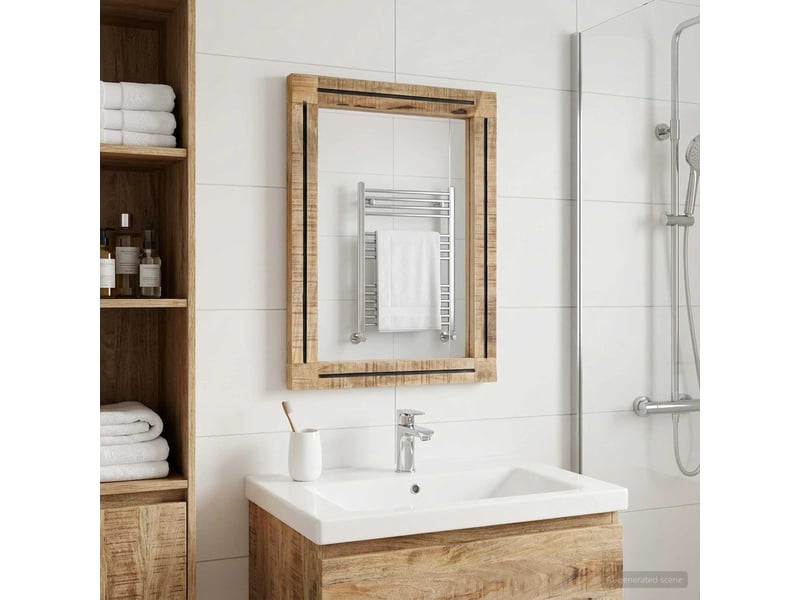  Miroir montage mural marron et noir 70 x 50 x 3 cm verre cf62799  - Conforama B