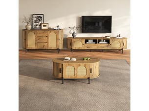 Meuble tv coloris bois clair 200 cm OKMYHOME  
