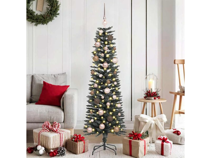  Sapin de noël artificiel, arbre de noël vert 150 cm pvc, plastique et acier shl523  - Conforama B
