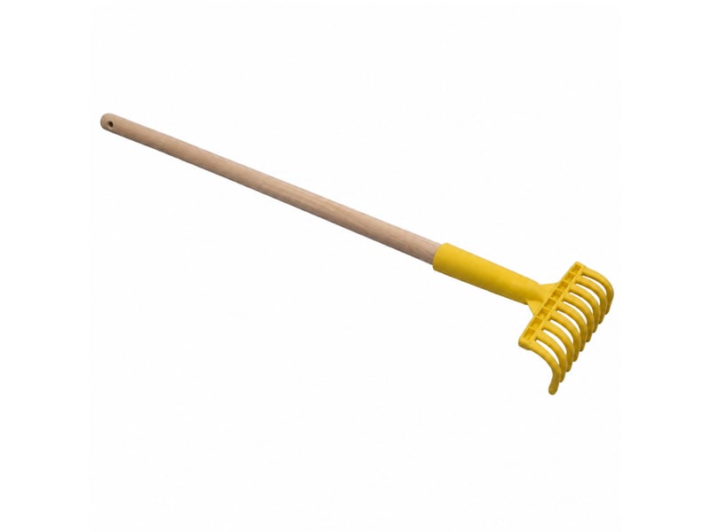 Peigne, râteau à olives 9 dents avec manche en bois 77 cm - jaune - Conforama A