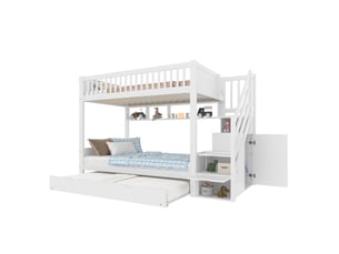 Lit superposé 90x200 cm <strong>MODENUIT </strong> <strong></strong> coloris blanc
