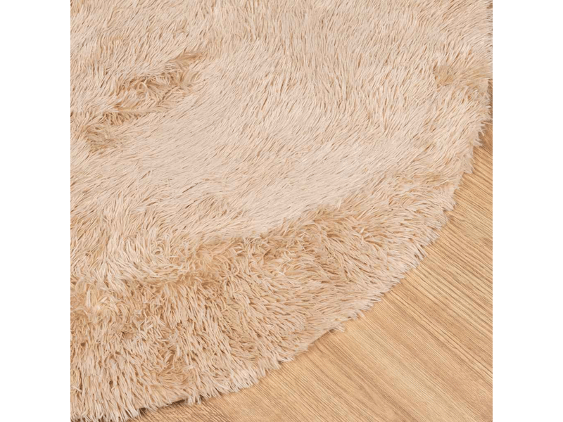  Tapis shaggy à poils longs navarra beige 160x160 cm polyester - comfortxl 4102909 - Conforama C