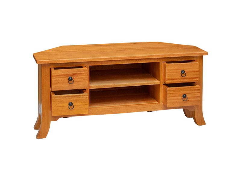  Meuble tv - banc tv - meuble de rangement naturel 100 x 40,5 x 46 cm bois de mahogany massif  - Conforama D