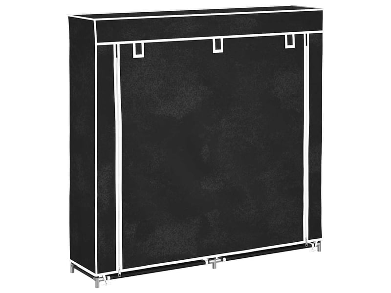  Meuble à chaussure | armoire à chaussures avec housse 115x28x110cm tissu noir  - Conforama A