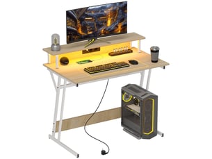 Bureau gaming    coloris bois clair