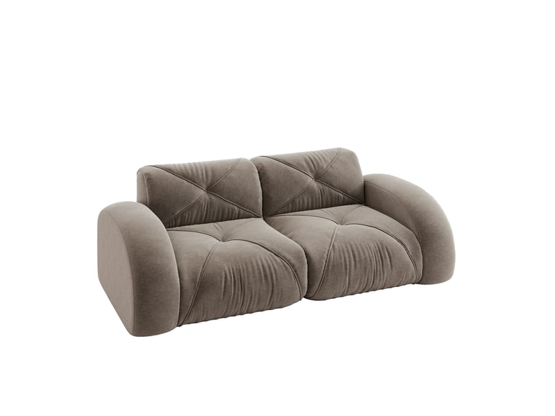  Canapé 2 places modulaire sans structure interne en chenille taupe  - Conforama A