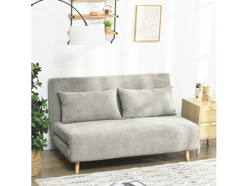  Canapé-lit modenvie 2 places convertible gris 141 x 90 x 81 cm aspect velours  - Conforama B