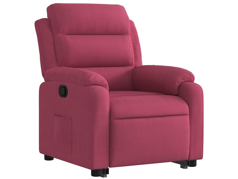  Fauteuil inclinable, fauteuil relax salon rouge bordeaux velours shl94308  - Conforama D