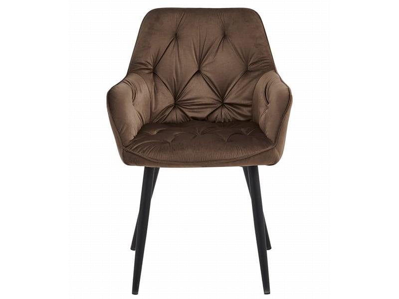 Family chaise jork - velours brunpiétement noir x 1  - Conforama B