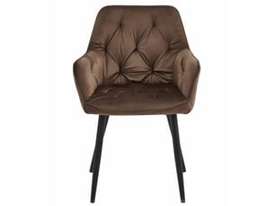 Chaise - leobert - jork - velours marronpieds noirs