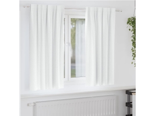 Lot de 2 rideaux occultants, rideaux black-out avec anneaux blanc lumineux polyester cf44574
