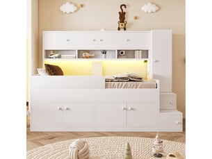 Lit combiné 90x200 cm <strong>BLACKCOLORS</strong>  <strong></strong> coloris blanc