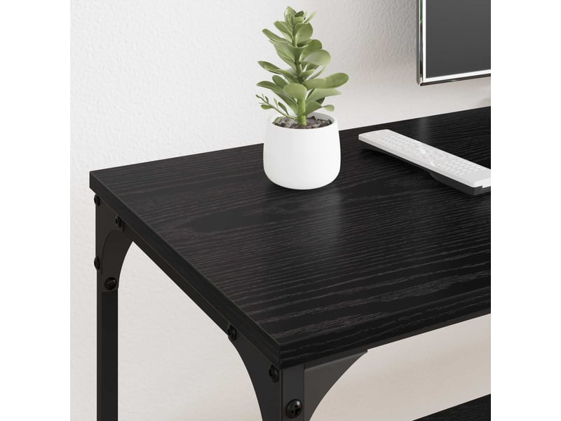  Meuble tv - banc tv - meuble de rangement chêne noir 201 x 35 x 45 cm bois d'ingénierie et fer  - Conforama D