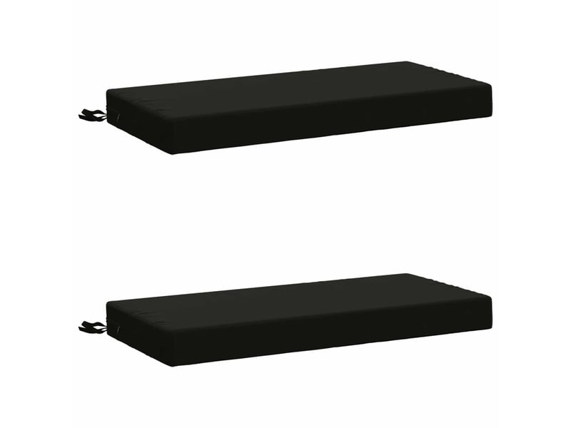 Lot de 2 coussins de banc, coussins d'assise soest 100 % polyester noir cf57318 - Conforama A