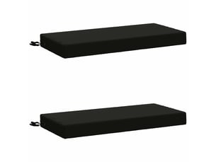 Lot de 2 coussins de banc, coussins d'assise soest 100 % polyester noir cf57318