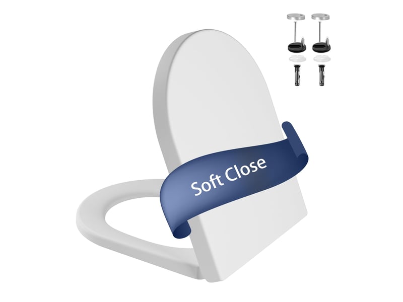 Abattant wc forme d blanc, grand d, plastique pp robuste, soft-close, quick-release, charnières inox réglables PHO_0RL4J6CA - Conforama A