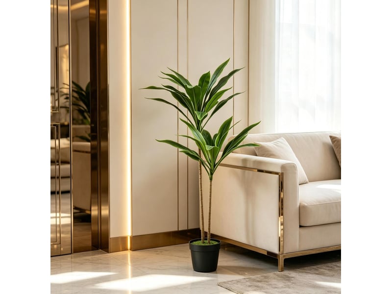  Cordyline artificielle 13x13x90 cm 29 feuilles vertes  - Conforama C