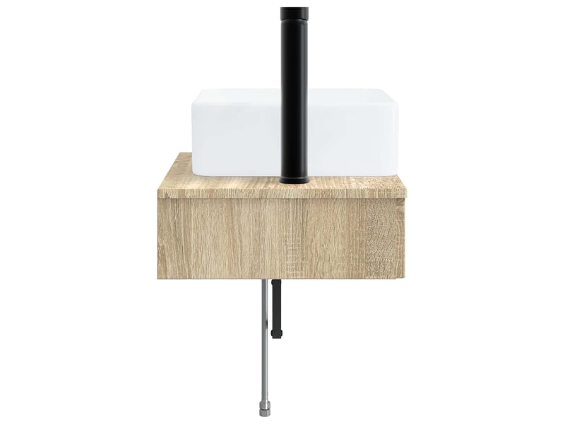  Basin de lavage mural, lavabo chêne sonoma 50x41x39 cm  - Conforama D